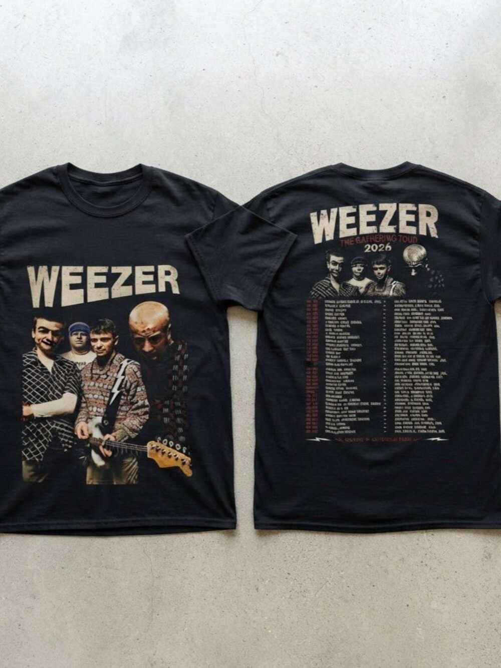 Weezer The Gathering Tour 2026 Black T-Shirt S-4XL